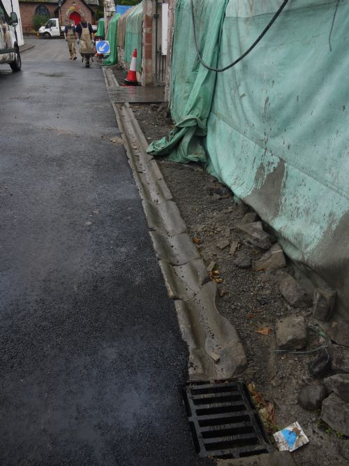 ramp drainage at the East Church, Cromarty